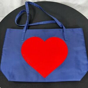 NWOT Avon Love At First Kiss Heart Aglow Navy Red Tote.